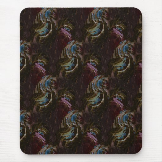 Tapis De Souris Abstrait atomique noir rétro (Devant)