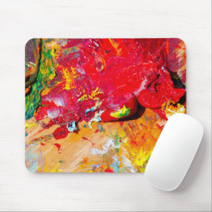 Tapis De Souris Abstrait De Palette Artiste Colorée