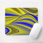 Tapis De Souris Abstrait en bleu or (Avec souris)