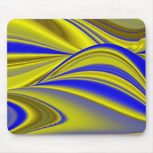 Tapis De Souris Abstrait en bleu or (Devant)