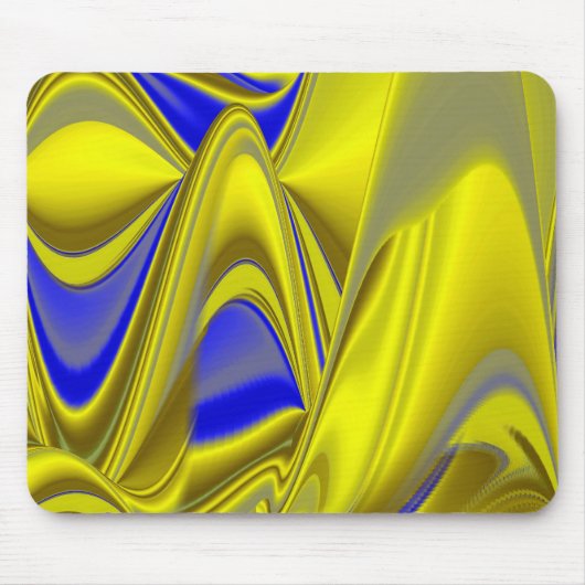 Tapis De Souris Abstrait en bleu or (Devant)