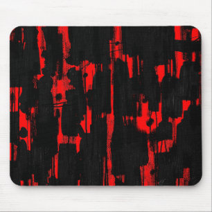 Tapis De Souris Abstrait en noir - rouge