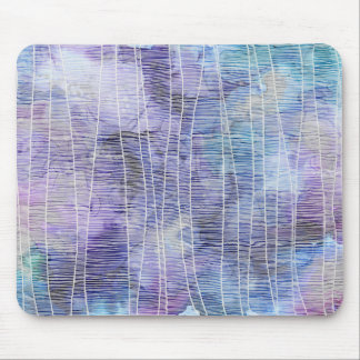 Tapis De Souris Abstrait Encre Alcoolique Lavande avec Lignes Fine