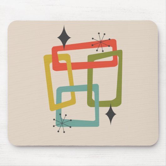 Tapis De Souris Abstrait géométrique moderne du milieu du siècle (Devant)