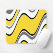 Tapis De Souris Abstrait gris jaune noir et blanc (Avec souris)
