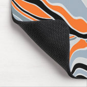 Tapis De Souris Abstrait gris noir et fluide orange (Coin)