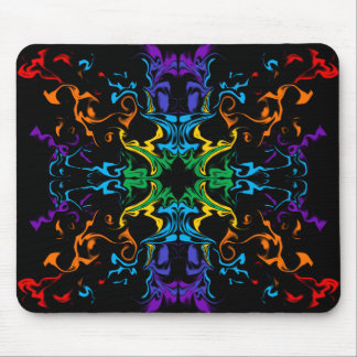 Tapis de souris abstrait kaléidoscope arc-en-ciel 