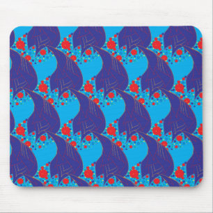 Tapis De Souris Abstrait moderne BLUE et rouge Rainbow gouttes mot
