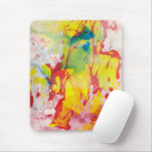 Tapis De Souris Abstrait moderne Modèle rouge jaune bleu vert (Avec souris)