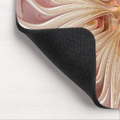 Tapis De Souris Abstrait Moderne Peach Pastel Flower Fractal Art (Coin)