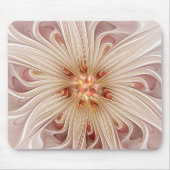 Tapis De Souris Abstrait Moderne Peach Pastel Flower Fractal Art (Devant)