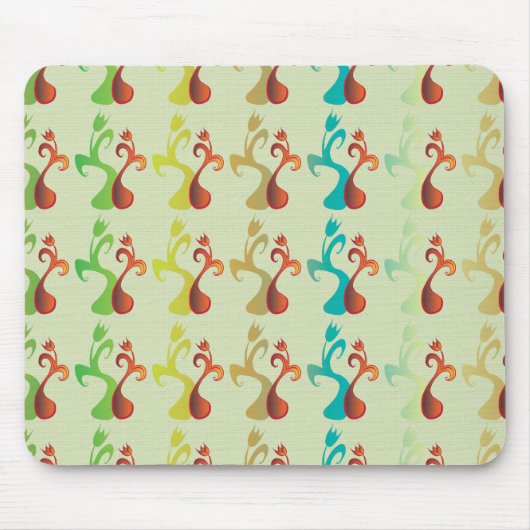 Tapis De Souris Abstrait Multicolor Tulip motif floral (Devant)