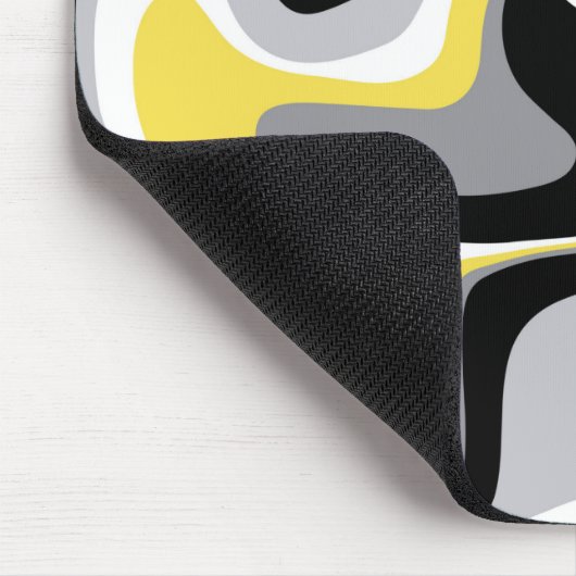 Tapis De Souris Abstrait noir et jaune (Coin)