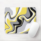 Tapis De Souris Abstrait noir et jaune (Avec souris)