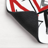 Tapis De Souris Abstrait noir et rouge rayé (Coin)