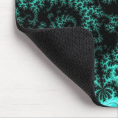 Tapis De Souris Abstrait noir Turquoise symétrique fractal (Coin)