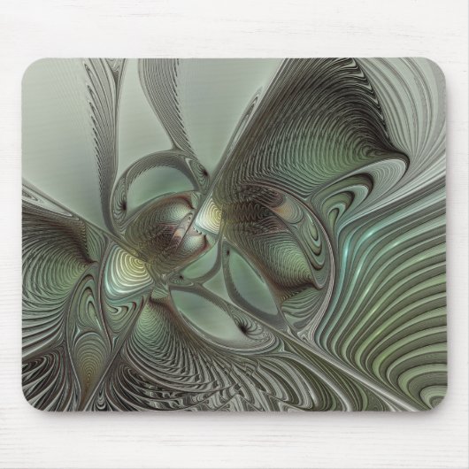 Tapis De Souris Abstrait Olive Sage Green Grey Fractal Art Imagina (Devant)