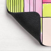 Tapis De Souris Abstrait patchwork rose et vert citron (Coin)
