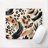 Tapis De Souris Abstrait Poster de animal exotique peint Leopard (Avec souris)