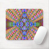 Tapis de souris Abstrait Psychedelic Design, Rouge (Avec souris)