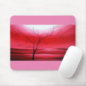 Tapis De Souris Abstrait Red Sky Tree Modèle élégant (Avec souris)