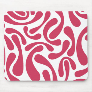 Tapis De Souris Abstrait rose et blanc minimaliste