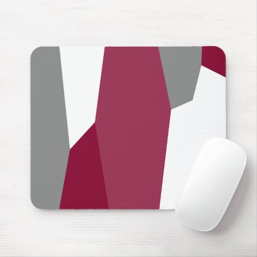 Tapis De Souris Abstrait Rose Gris et Blanc (Avec souris)