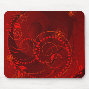 Tapis De Souris abstrait rouge