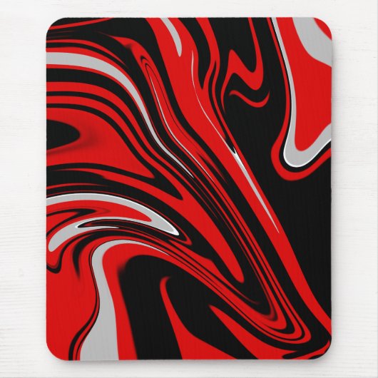 Tapis De Souris Abstrait rouge et noir (Devant)
