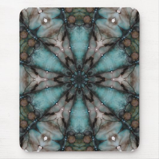 Tapis De Souris Abstrait Sci-fi Turquoise Star Windmill (Devant)