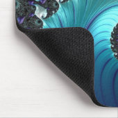 Tapis De Souris Abstrait Turquoise Turquoise Dégradé Spiral Fracta (Coin)
