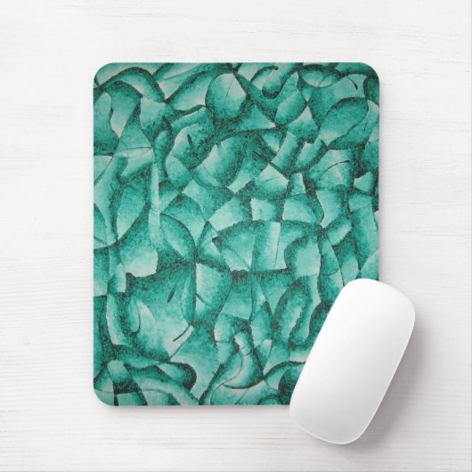 Tapis de souris abstrait vert (Avec souris)