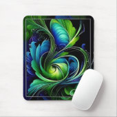 Tapis De Souris abstrait vert bleu (Avec souris)
