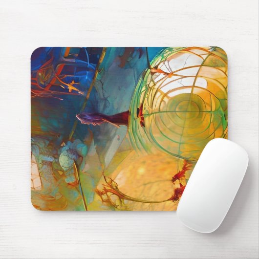 Tapis De Souris Abstrait vif avec des formes étranges (Avec souris)