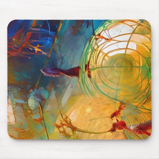 Tapis De Souris Abstrait vif avec des formes étranges (Devant)