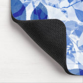 Tapis De Souris Abstraits Feuilles bleu et blanc (Coin)