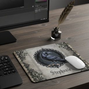 Tapis De Souris Académie Sombre Corbeau Corneille Style Vintage
