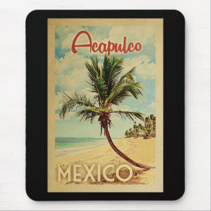 Tapis De Souris Acapulco Palm Tree Vintage voyage