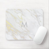 Tapis De Souris accent or marbré blanc moderne (Avec souris)