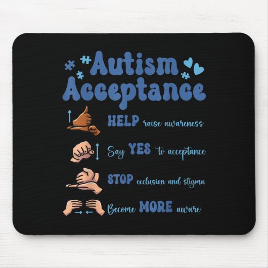 Tapis De Souris Acceptation de l'autisme (Devant)