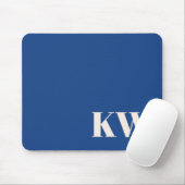 Tapis De Souris Accessoire de bureau classique à monogramme bleu (Avec souris)