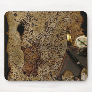 Tapis De Souris Accessoires de voyage temps Steampunk, carte, bous