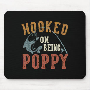 Tapis De Souris Accompagné D'Être Poppy Fête des pères Pêche Poppy