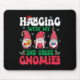 Tapis De Souris Accroché avec mon gnome de Noël de 2e année drôle