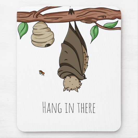 Tapis De Souris Accrochez-vous au dessin dormant de chauve-souris (Devant)