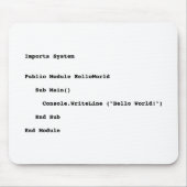 Tapis De Souris Accueil du monde de Visual Basic Hello (Devant)