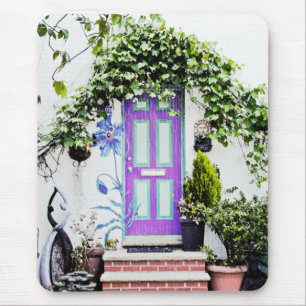 Tapis De Souris Accueil Porte en violet
