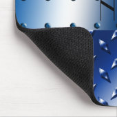 Tapis De Souris Acier bleu nommé personnalisé de plat de diamant (Coin)