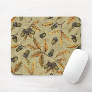 Tapis De Souris Acornes et feuilles de chêne sur ecru