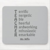 Tapis De Souris Acronyme pour Enseignants Nom Grey Mouse Pad (Devant)